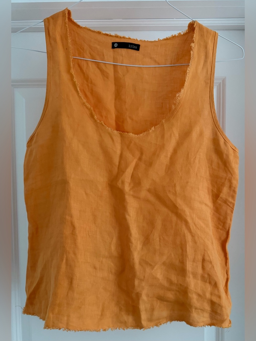 Revolve Krisa Women's Sleeveless Linen Tank Top in Orange. Size XS